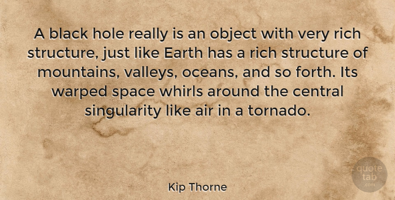 Kip Thorne Quote About Ocean, Air, Space: A Black Hole Really Is...