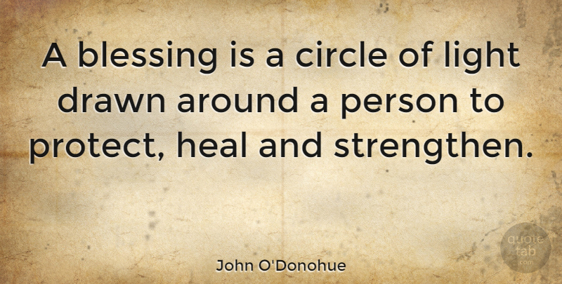 John O'Donohue Quote About Blessing, Light, Circles: A Blessing Is A Circle...