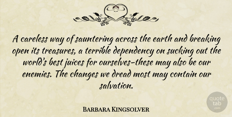 Barbara Kingsolver Quote About Earth Day, Enemy, Juice: A Careless Way Of Sauntering...