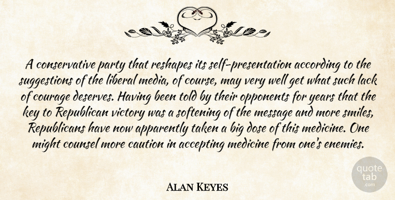 Alan Keyes Quote About Party, Taken, Keys: A Conservative Party That Reshapes...