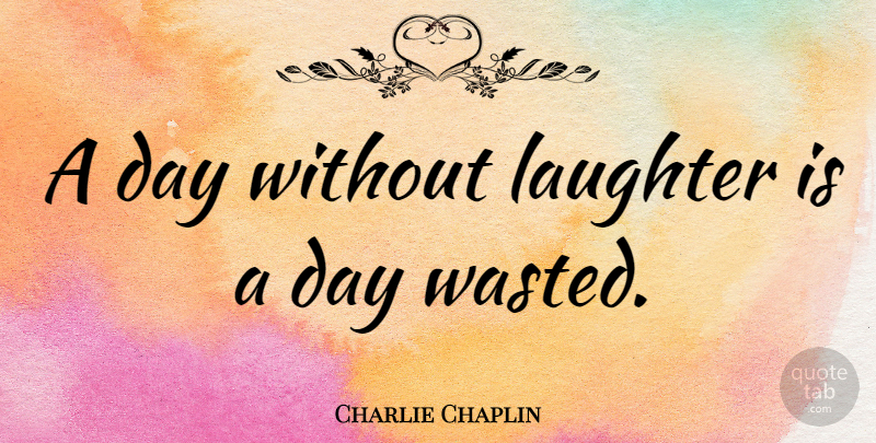 Charlie Chaplin Quote About Funny, Good Morning, Laughter: A Day Without Laughter Is...