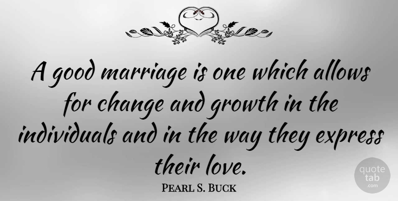 Pearl S. Buck Quote About Love, Change, Anniversary: A Good Marriage Is One...