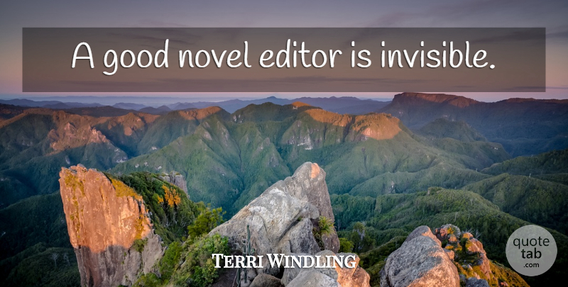 Terri Windling Quote About Editors, Invisible, Novel: A Good Novel Editor Is...