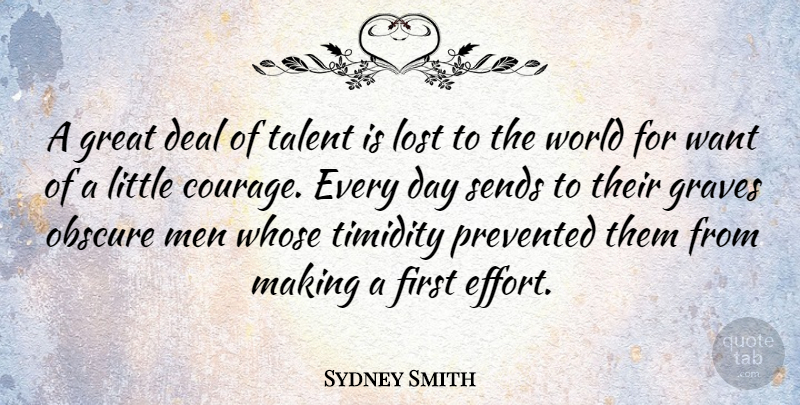 Sydney Smith Quote About Confidence, Courage, Nature: A Great Deal Of Talent...