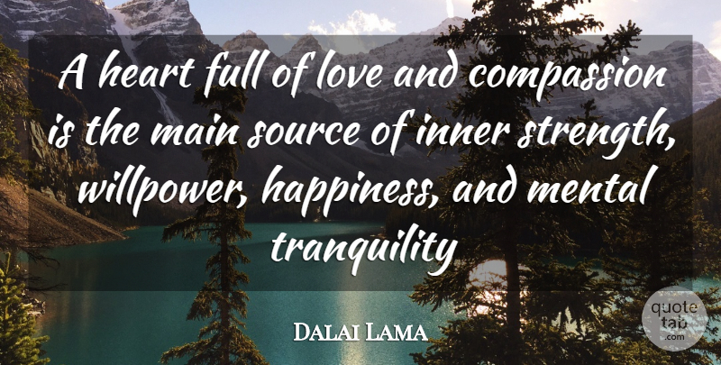 Dalai Lama Quote About Happiness, Heart, Compassion: A Heart Full Of Love...