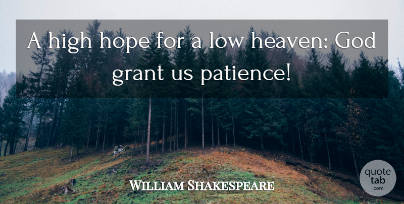 William Shakespeare Quote About Patience, Heaven, Lows: A High Hope For A...