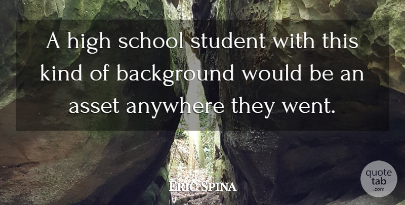 Eric Spina Quote About Anywhere, Asset, Background, High, School: A High School Student With...