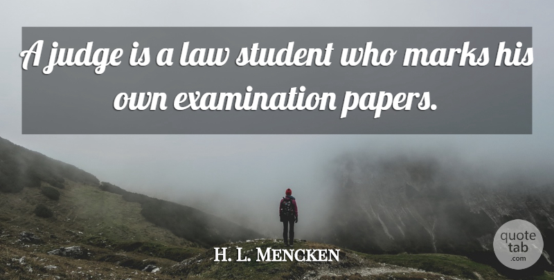 H. L. Mencken Quote About Funny, Law, Justice: A Judge Is A Law...