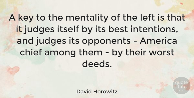 David Horowitz Quote About America, Among, Best, Chief, Itself: A Key To The Mentality...