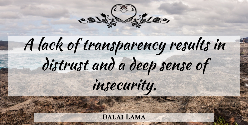 Dalai Lama Quote About Inspirational, Inspiring, Insecure: A Lack Of Transparency Results...