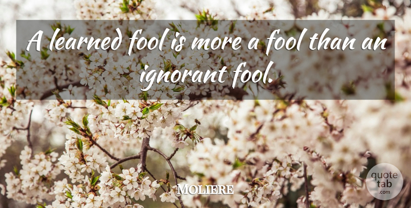 Moliere Quote About Education, Learning, Ignorance: A Learned Fool Is More...