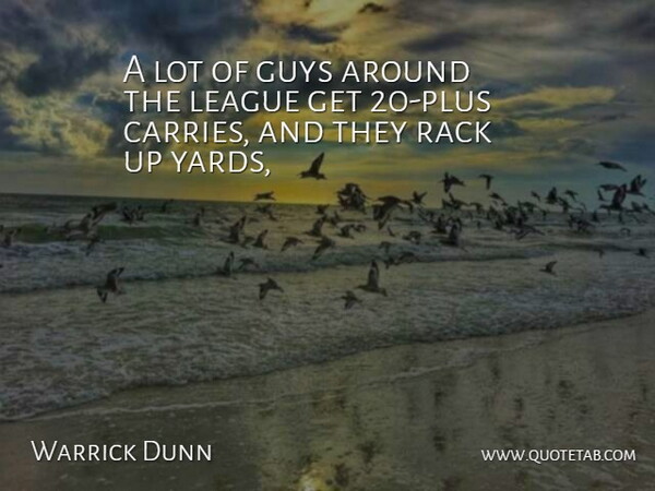 Warrick Dunn Quote About Guys, League, Rack: A Lot Of Guys Around...