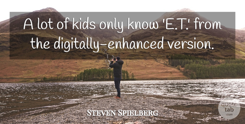 Steven Spielberg Quote About Kids: A Lot Of Kids Only...