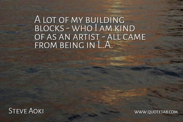 Steve Aoki Quote About Blocks: A Lot Of My Building...