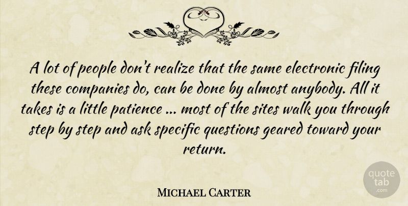 Michael Carter Quote About Almost, Ask, Companies, Electronic, Filing: A Lot Of People Dont...