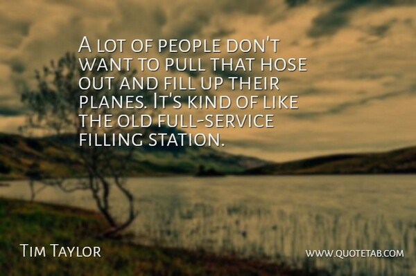 Tim Taylor Quote About Fill, Filling, People, Pull: A Lot Of People Dont...