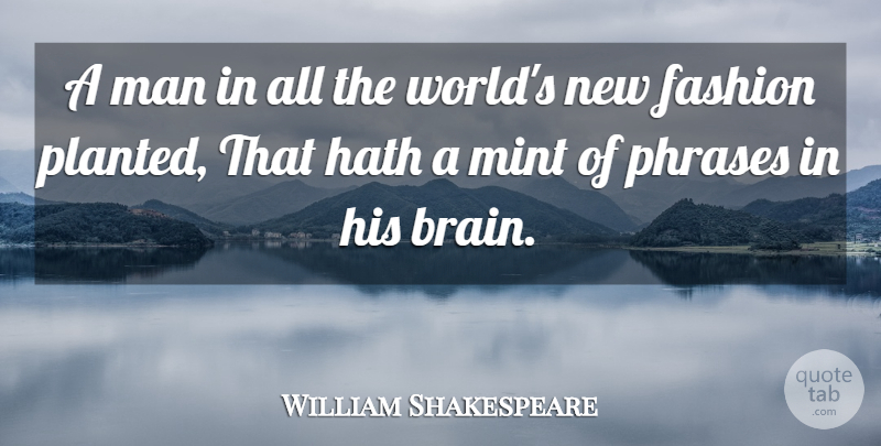 William Shakespeare Quote About Fashion, Men, Brain: A Man In All The...