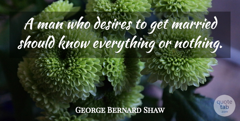 George Bernard Shaw Quote About Men, Desire, Importance Of Being Earnest: A Man Who Desires To...