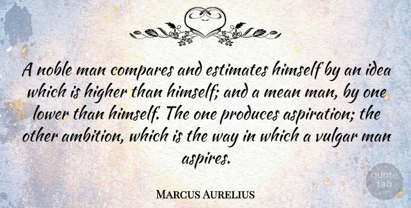 Marcus Aurelius Quote About Inspirational, Ambition, Mean: A Noble Man Compares And...