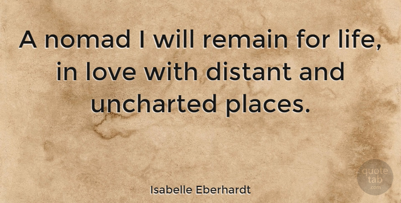 Isabelle Eberhardt Quote About Travel, Uncharted Waters, Inspire: A Nomad I Will Remain...