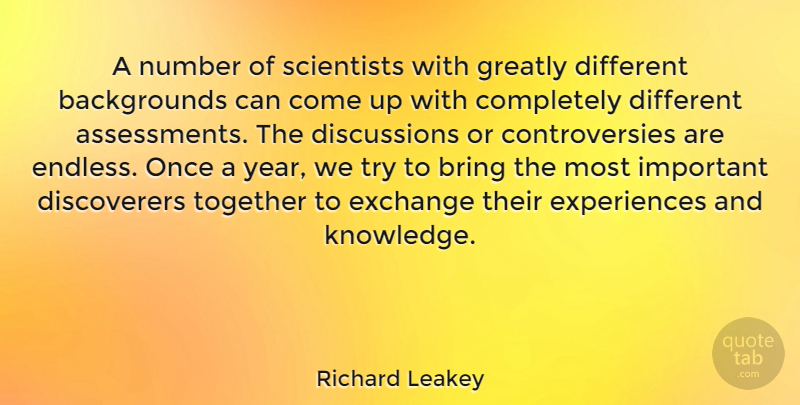 Richard Leakey Quote About Exchange, Greatly, Number, Scientists: A Number Of Scientists With...