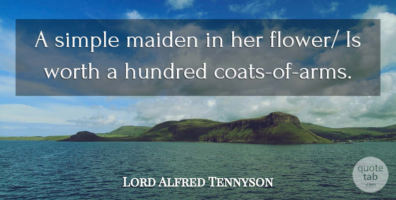 Alfred Lord Tennyson Quote About Women, Flower, Simple: A Simple Maiden In Her...