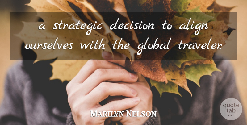 Marilyn Nelson Quote About Align, Decision, Global, Ourselves, Strategic: A Strategic Decision To Align...