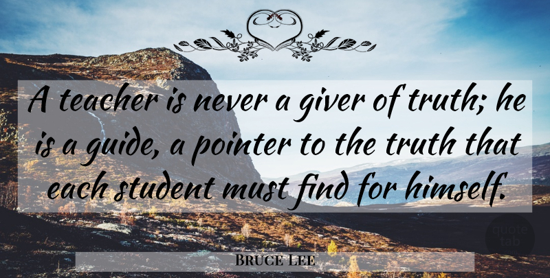Bruce Lee Quote About Inspiring, Teacher, Art: A Teacher Is Never A...