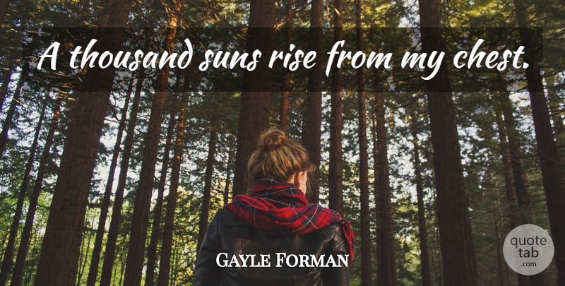 Gayle Forman Quote About Sun, Thousand, Sun Rise: A Thousand Suns Rise From...