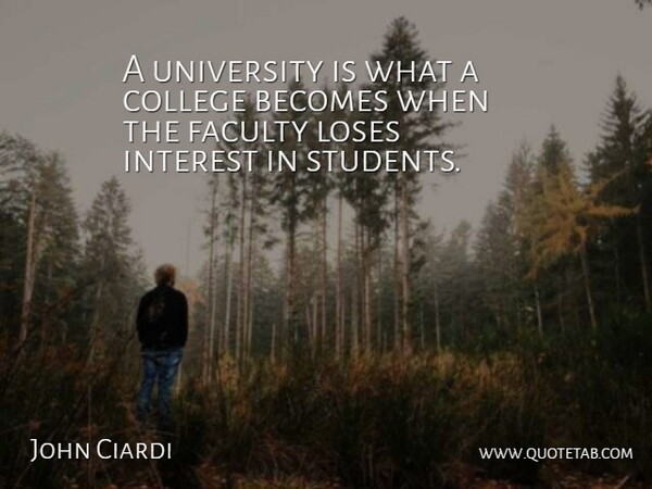 John Ciardi Quote About Becomes, College, English Dramatist, Faculty, Interest: A University Is What A...