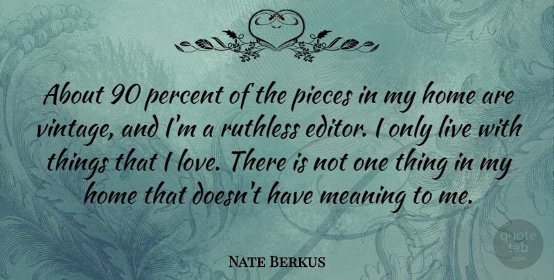 Nate Berkus Quote About Home, Vintage, Editors: About 90 Percent Of The...