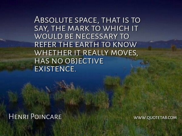 Henri Poincare Quote About Moving, Two, Space: Absolute Space That Is To...