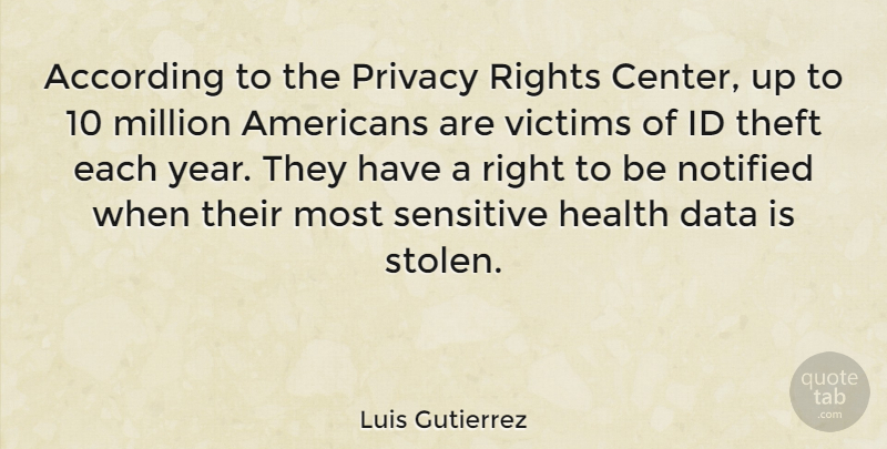 Luis Gutierrez Quote About Health, Years, Data: According To The Privacy Rights...