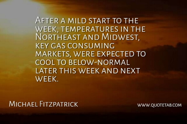 Michael Fitzpatrick Quote About Consuming, Cool, Expected, Gas, Key: After A Mild Start To...