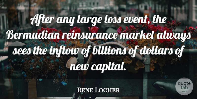Rene Locher Quote About Billions, Dollars, Large, Loss, Market: After Any Large Loss Event...