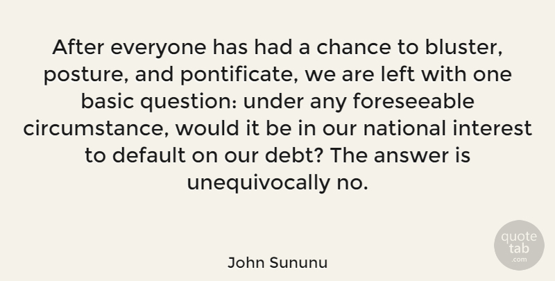 John Sununu Quote About Debt, Answers, Chance: After Everyone Has Had A...
