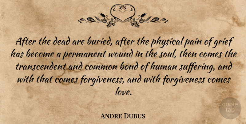 Andre Dubus Quote About Pain, Grief, Soul: After The Dead Are Buried...