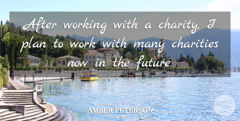 Amber Peterson Quote About Charities, Charity, Plan, Work: After Working With A Charity...