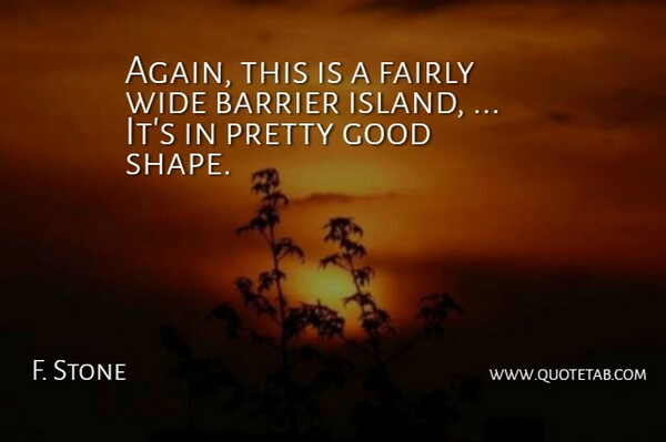 F. Stone Quote About Barrier, Fairly, Good, Wide: Again This Is A Fairly...