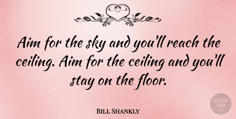 Bill Shankly Quote About Inspirational, Motivational, Football: Aim For The Sky And...
