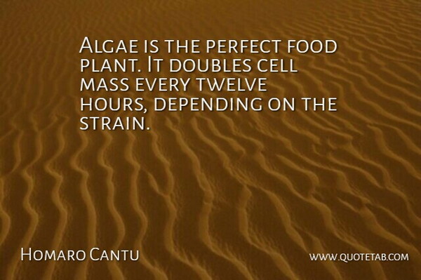 Homaro Cantu Quote About Cells, Perfect, Algae: Algae Is The Perfect Food...