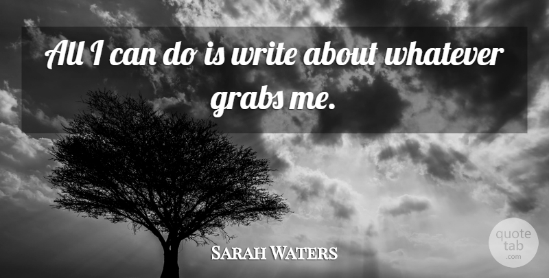 Sarah Waters Quote About Writing, I Can, Can Do: All I Can Do Is...