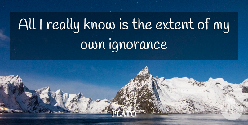 Plato Quote About Ignorance, My Own, Knows: All I Really Know Is...