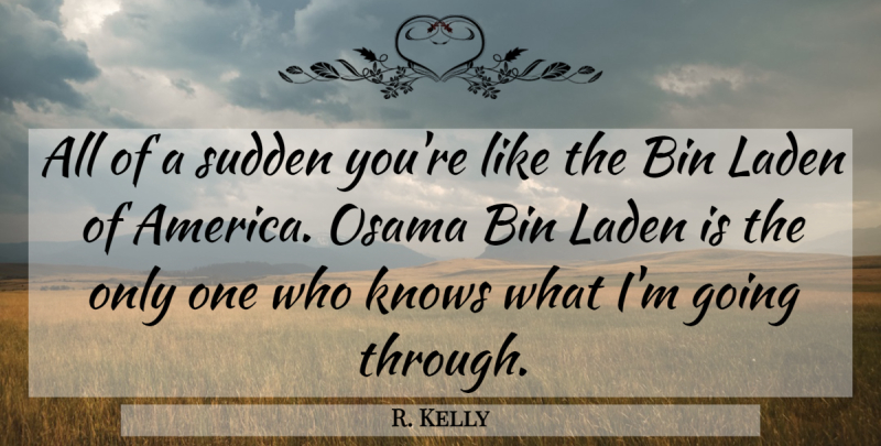R. Kelly Quote About America, Stupid Celebrity, Osama Bin Laden: All Of A Sudden Youre...