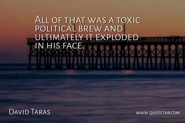 David Taras Quote About Brew, Exploded, Political, Toxic, Ultimately: All Of That Was A...