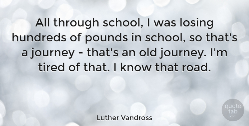 Luther Vandross Quote About School, Tired, Journey: All Through School I Was...