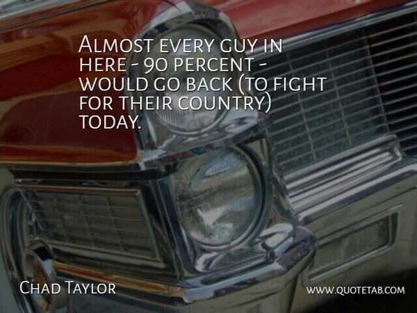 Chad Taylor Quote About Almost, Fight, Guy, Percent: Almost Every Guy In Here...