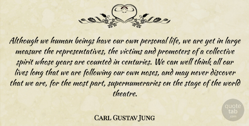 Carl Gustav Jung Quote About Although, Beings, Collective, Counted, Discover: Although We Human Beings Have...