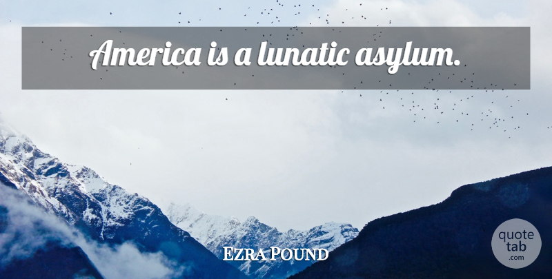 Ezra Pound Quote About America, Lunatic Asylums, Asylums: America Is A Lunatic Asylum...