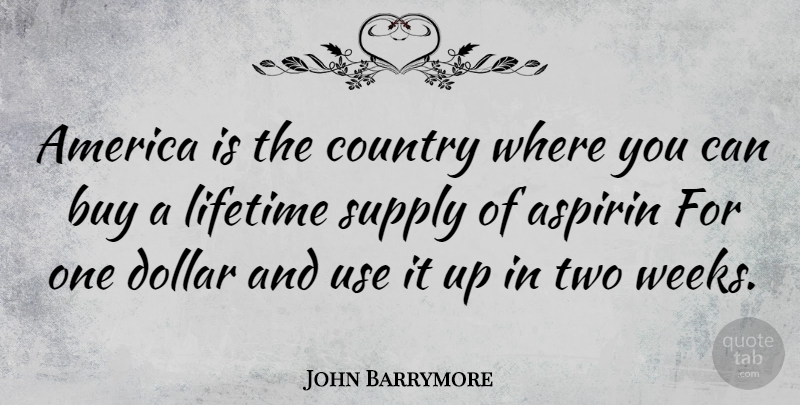 John Barrymore Quote About Funny, Country, Humorous: America Is The Country Where...